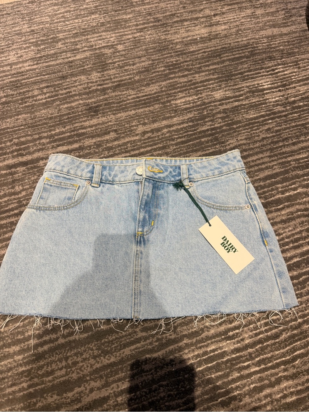 DAIRY BOY NTW Classic Light Blue Denim Mini Skirt